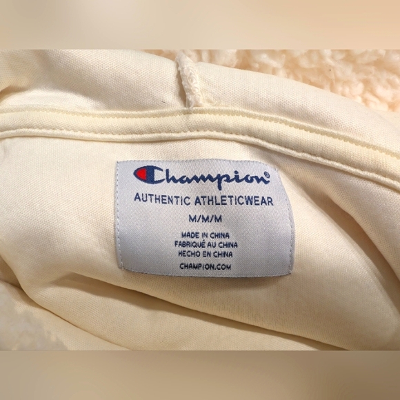 Champion Off White Plush Hoodie - Picture 7 of 9